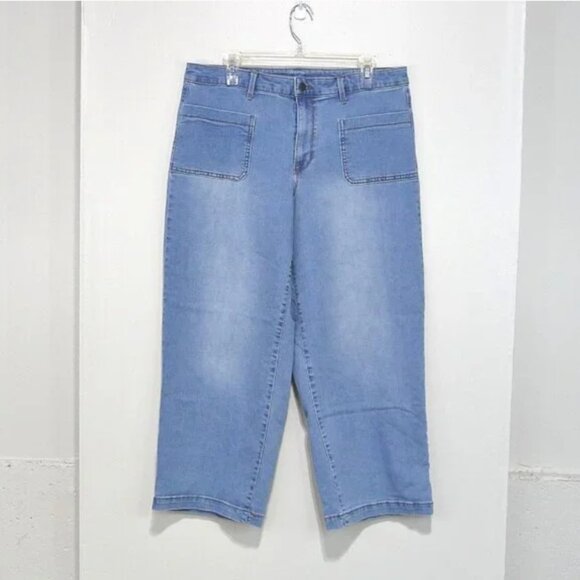 ENERGIE WIDE LEG CROPPED JEANS SIZE 17 JUNIORS - Picture 1 of 5